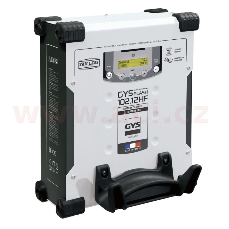Nabíječka/stabilizovaný zdroj GYSFLASH 102.12 HF 12 V, 5-1200 Ah, 100 A, kabely 5 m, menu v češtině