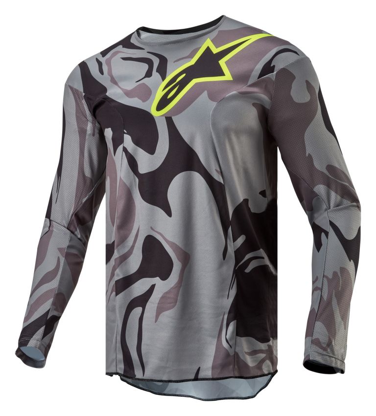 Dres RACER TACTICAL, ALPINESTARS (šedá camo/žlutá fluo/černá)