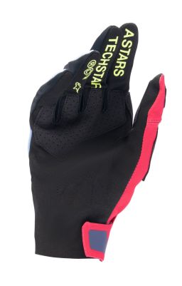Rukavice TECHSTAR, ALPINESTARS (svetle modrá/červená/žlutá fluo/černá)