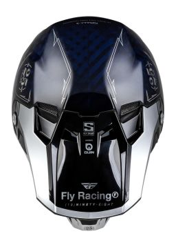 Prilba FORMULA S CARBON, FLY RACING - USA (modrá/stříbrná)