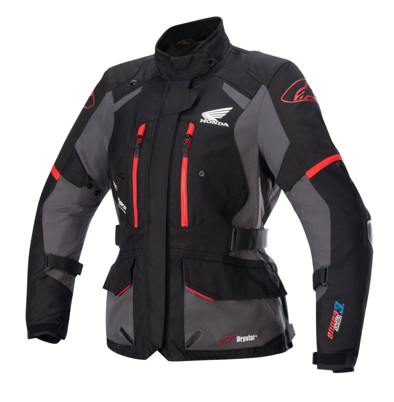 Bunda STELLA ANDES DRYSTAR HONDA kolekce, TECH-AIR 5 kompatibilný, ALPINESTARS, dámska (černá/šedá/červená)