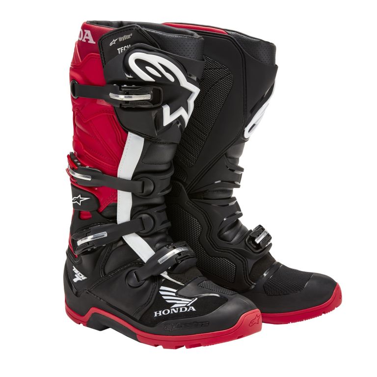 Topánky TECH 7 ENDURO DRYSTAR HONDA kolekce, ALPINESTARS (černá/červená) 2026