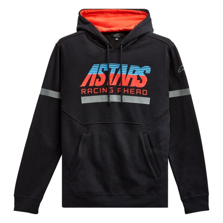 Mikina CLUB HOODIE, ALPINESTARS (černá/červená/modrá/šedá)