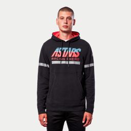Mikina CLUB HOODIE, ALPINESTARS (černá/červená/modrá/šedá)