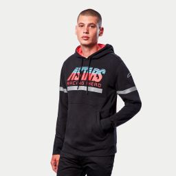 Mikina CLUB HOODIE, ALPINESTARS (černá/červená/modrá/šedá)