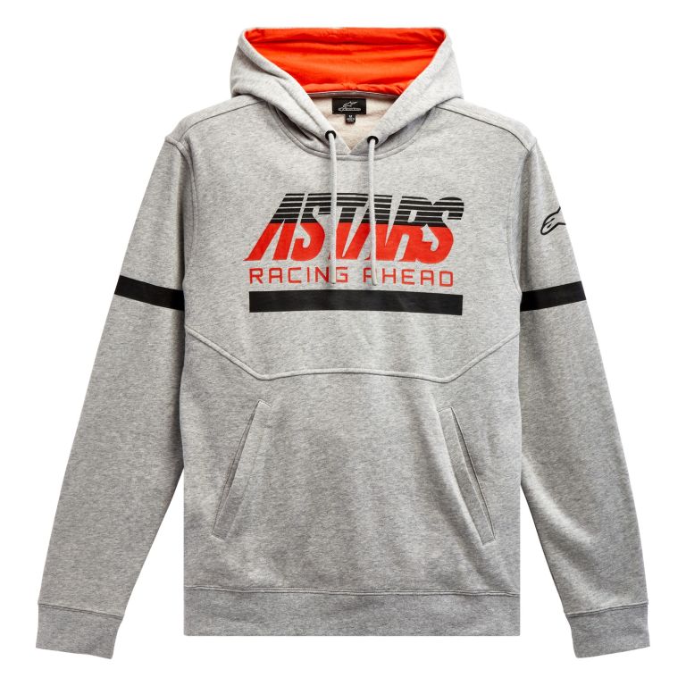 Mikina CLUB HOODIE, ALPINESTARS (šedá/černá/červená)