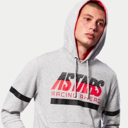 Mikina CLUB HOODIE, ALPINESTARS (šedá/černá/červená)