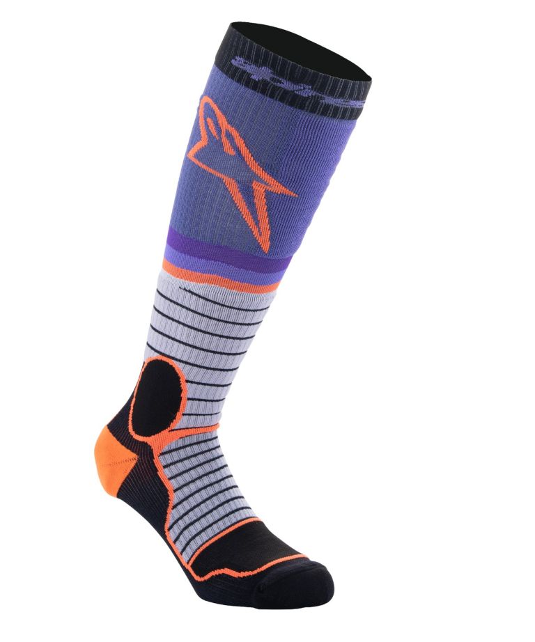 Ponožky MX pre, ALPINESTARS (černá/šedá/fialová/oranžová) 2026