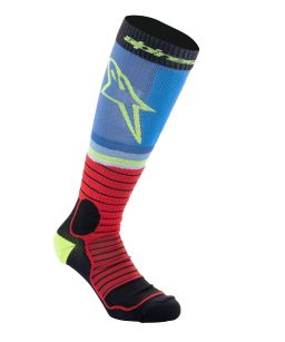 Ponožky MX pre, ALPINESTARS (černá/červená fluo/žlutá fluo/modrá) 2026