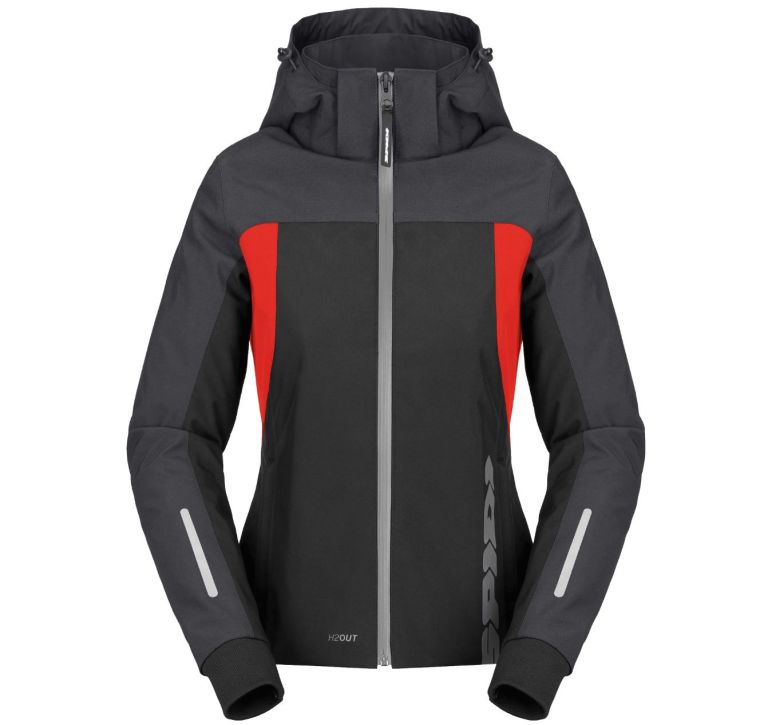 Bunda HOODIE H2OUT 2 LADY, SPIDI, dámska (černá/antracit/červená)
