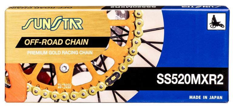 Reťaz 520MXR2, SUNSTAR (bezkroužek, farba zlatá, 118 článkov)