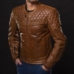 Kožená Bunda 4SR Scrambler Cognac II