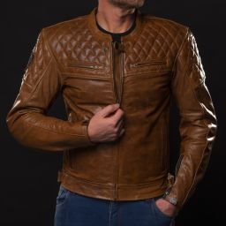 Kožená Bunda 4SR Scrambler Cognac II