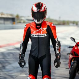 Jednodielna kombinéza MISSILE 2 WARD, ALPINESTARS (černá/červená fluo/bílá) 2025