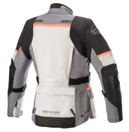 Bunda STELLA ANDES DRYSTAR, TECH-AIR 5 kompatibilný, ALPINESTARS, dámska (svetle šedá/tmavě šedá/černá/růžová fluo) 2025