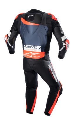 Jednodielna kombinéza GP PLUS 4, TECH-AIR kompatibilný, ALPINESTARS (černá/červená fluo/tmavě modrá) 2024