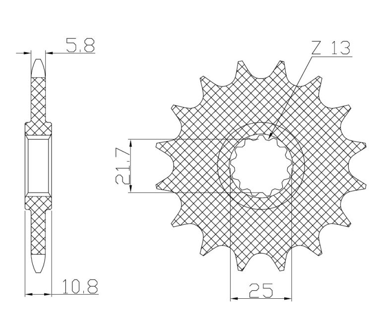 Reťazové koliesko pre sekundárne reťazy typu 520, SUNSTAR (16 zubov)