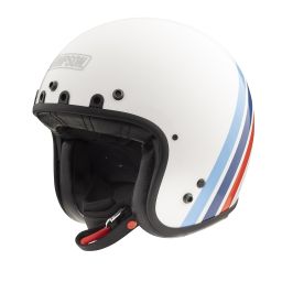 Prilba CHOPPER WERKE 2024, SIMPSON (bílá/modrá/červená)