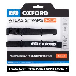Zavazadlové popruhy Atlas B-Clip, 2 ks, OXFORD (čierna, 17mm x 1,2m)