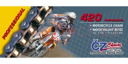 Reťaz 420MX, ČZ - ČR (farba zlatá, článek)