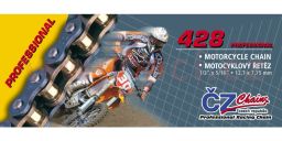 Reťaz 428MX, ČZ - ČR (farba zlatá, článek)