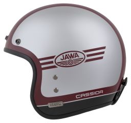 Prilba Eso Jawa Panel, CASSIDA (červená/stříbrná/černá) 2025