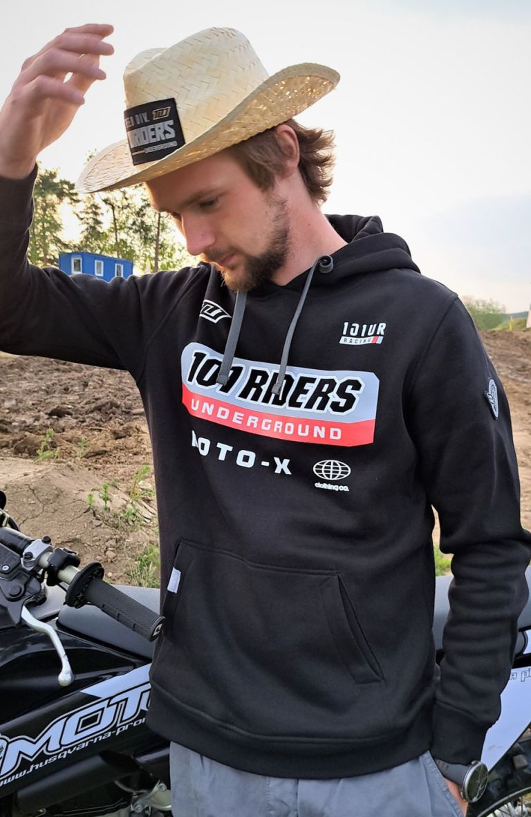 Mikina MOTO SPEC HOOD, 101 RIDERS (čierna)