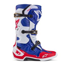Topánky TECH 10 limitovaná edícia UNION REDBUD MX, ALPINESTARS (červená/modrá/bílá/černá) 2024