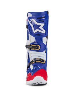 Topánky TECH 10 limitovaná edícia UNION REDBUD MX, ALPINESTARS (červená/modrá/bílá/černá) 2024
