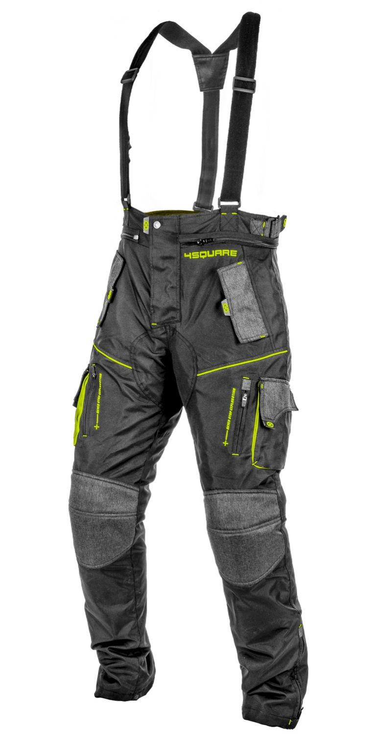 Enduro nohavice TRAILER, 4SQUARE - pánska (černá,žlutá fluo) 2025