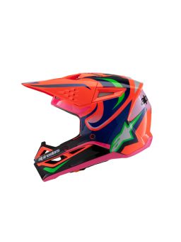 Prilba S-M3 edícia HAIDEN DEEGAN, ALPINESTARS, detská (oranžová fluo/fialová/růžová/zelená) 2025