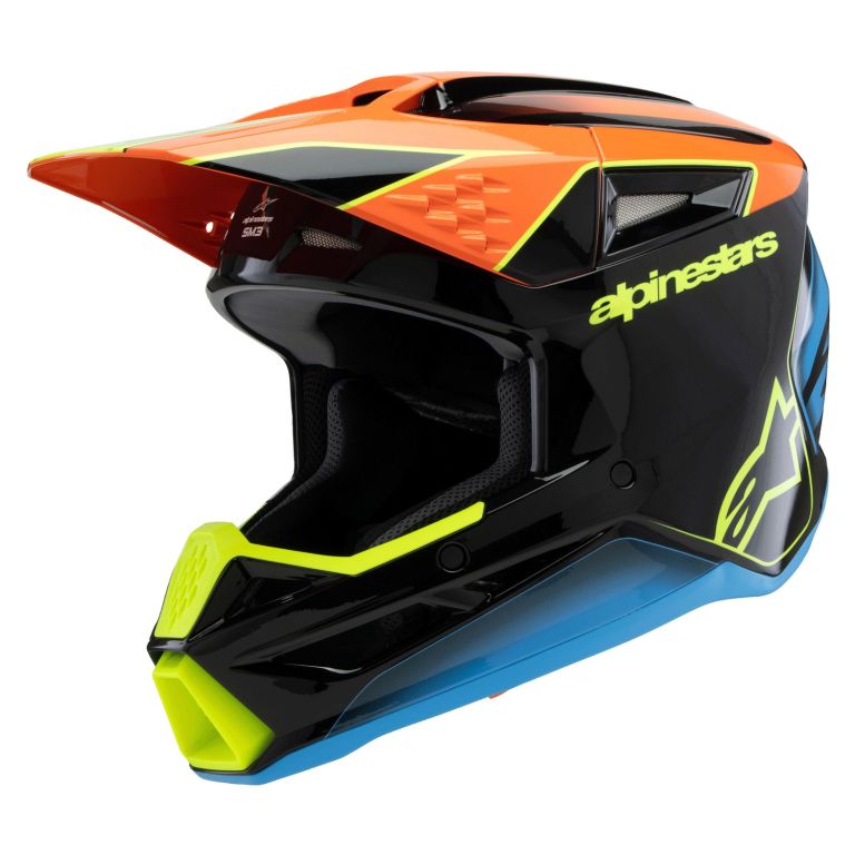 Prilba S-M3 FRAY, ALPINESTARS, detská (černá/oranžová fluo/žlutá fluo/tyrkysová) 2025