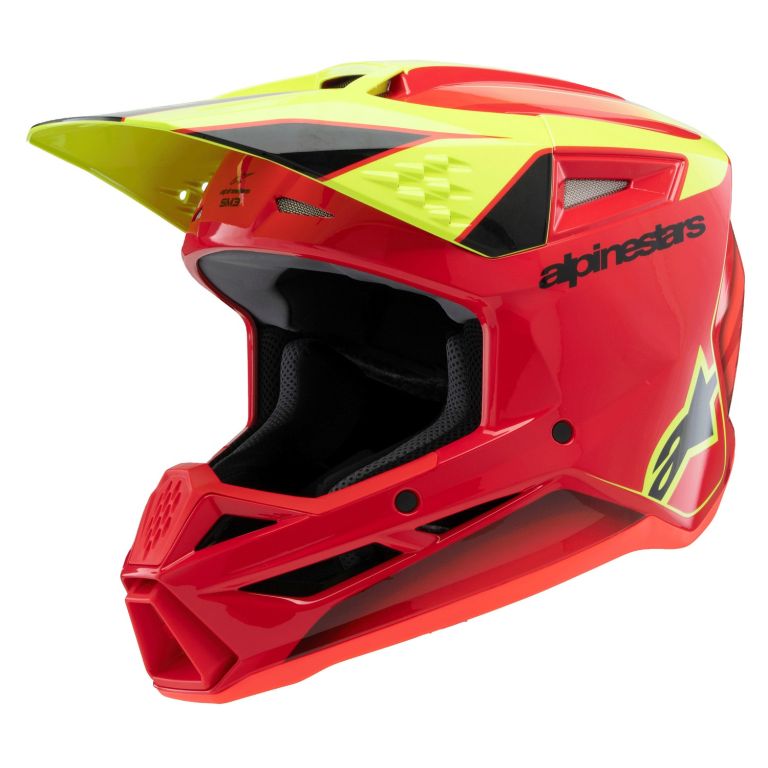 Prilba S-M3 FRAY, ALPINESTARS, detská (červená/žlutá fluo/černá) 2025