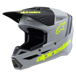 Prilba S-M3 RADIUM, ALPINESTARS, detská (šedá mat/žlutá fluo/černá) 2025