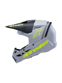 Prilba S-M3 RADIUM, ALPINESTARS, detská (šedá mat/žlutá fluo/černá) 2025
