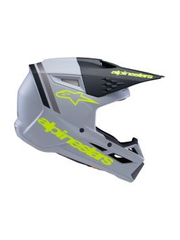 Prilba S-M3 RADIUM, ALPINESTARS, detská (šedá mat/žlutá fluo/černá) 2025