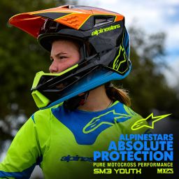 Prilba S-M3 RADIUM, ALPINESTARS, detská (šedá mat/žlutá fluo/černá) 2025