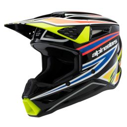 Prilba S-M3 WURX, ALPINESTARS, detská (černá/žlutá fluo/modrá/červená) 2025