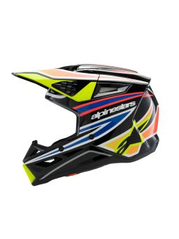 Prilba S-M3 WURX, ALPINESTARS, detská (černá/žlutá fluo/modrá/červená) 2025