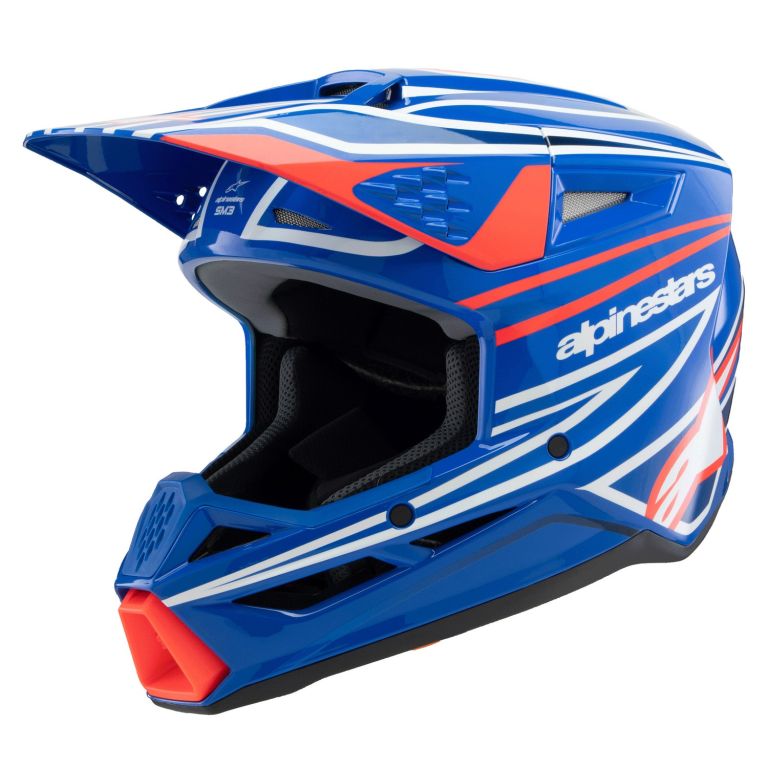 Prilba S-M3 WURX, ALPINESTARS, detská (modrá/červená/bílá/černá) 2025