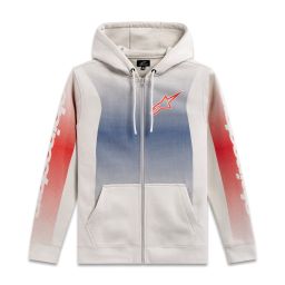 Mikina ARISING HOODIE, ALPINESTARS (biela offwhite/modrá/červená)