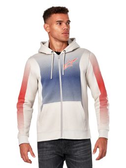 Mikina ARISING HOODIE, ALPINESTARS (biela offwhite/modrá/červená)