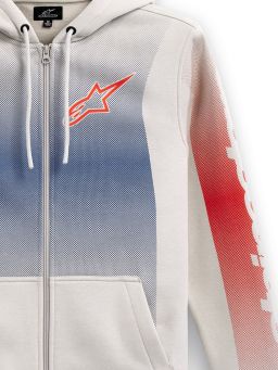 Mikina ARISING HOODIE, ALPINESTARS (biela offwhite/modrá/červená)