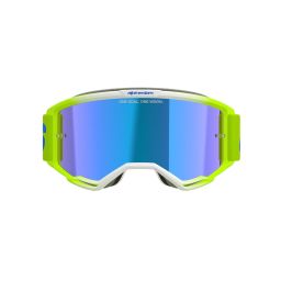 Okuliare VISION 5 BLAZE, ALPINESTARS (žltá fluo/modrá, zrkadlové modré plexi) 2025