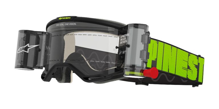 Okuliare VISION 5 HOLLOW ROLL-OFF WIDE VISION, ALPINESTARS (šedá/žlutá fluo, číre plexi a roll-off systém) 2025