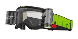 Okuliare VISION 5 HOLLOW ROLL-OFF WIDE VISION, ALPINESTARS (šedá/žlutá fluo, číre plexi a roll-off systém) 2025