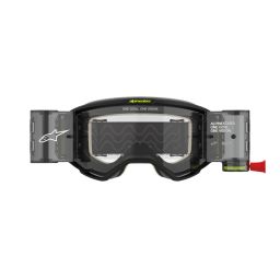 Okuliare VISION 5 HOLLOW ROLL-OFF WIDE VISION, ALPINESTARS (šedá/žlutá fluo, číre plexi a roll-off systém) 2025