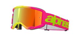 Okuliare VISION 5 WORDMARK, ALPINESTARS (růžová/žlutá fluo, zrkadlové červené plexi) 2025