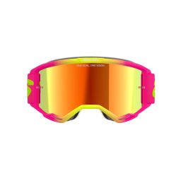 Okuliare VISION 5 WORDMARK, ALPINESTARS (růžová/žlutá fluo, zrkadlové červené plexi) 2025