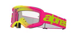Okuliare VISION 5 WORDMARK, ALPINESTARS (růžová/žlutá fluo, číre plexi) 2025